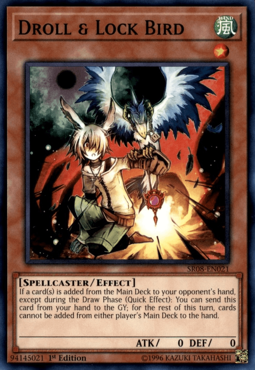 1st Edition, Common, Effect Monster, Spellcaster, Structure Deck: Order of the Spellcasters, Wind Droll & Lock Bird [SR08-EN021] Common - Trading Card World
