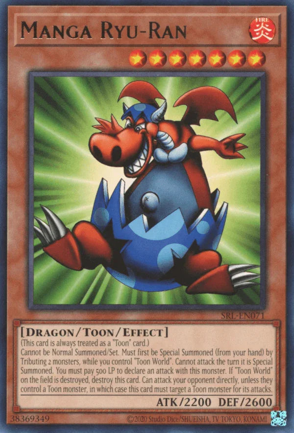 Dragon, Fire, Rare, Spell Ruler, Toon/Effect Monster, Unlimited Manga Ryu-Ran [SRL-EN071] Rare - Trading Card World