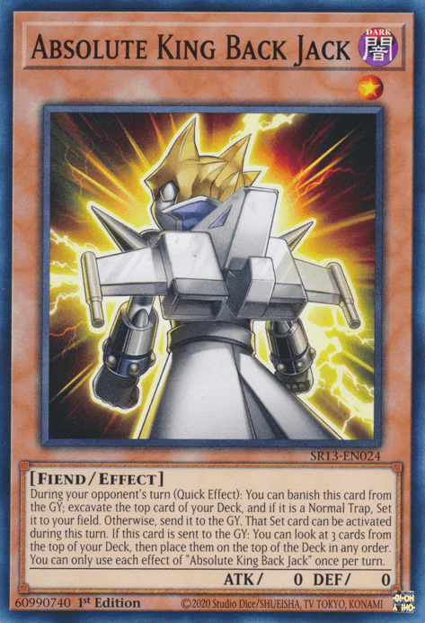 1st Edition, Common, Dark, Effect Monster, Fiend, Structure Deck: Dark World Absolute King Back Jack [SR13-EN024] Common - Trading Card World