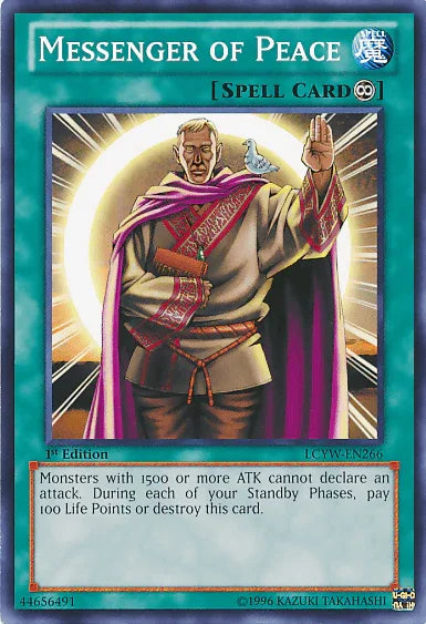 1st Edition, Common, Continuous Spell, Legendary Collection 3: Yugi's World, Spell, Unlimited Messenger of Peace [LCYW-EN266] Common - Trading Card World