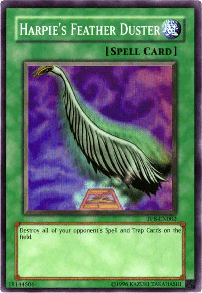 Normal Spell, Spell, Super Rare, Tournament Pack 8, Unlimited Harpie's Feather Duster [TP8-EN002] Super Rare - Trading Card World