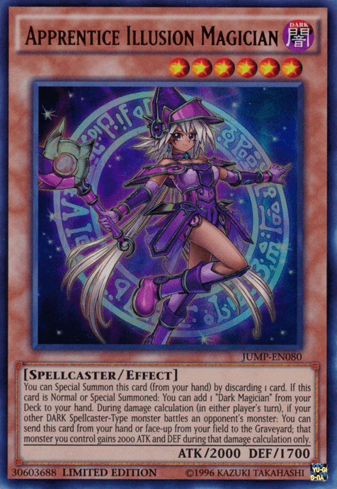Dark, Effect Monster, Limited, Shonen Jump Magazine Promos, Spellcaster, Ultra Rare Apprentice Illusion Magician [JUMP-EN080] Ultra Rare - Trading Card World