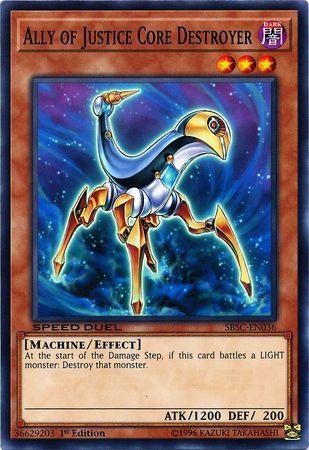 1st Edition, Common, Dark, Effect Monster, Machine, Speed Duel: Scars of Battle Ally of Justice Core Destroyer [SBSC-EN036] Common - Trading Card World