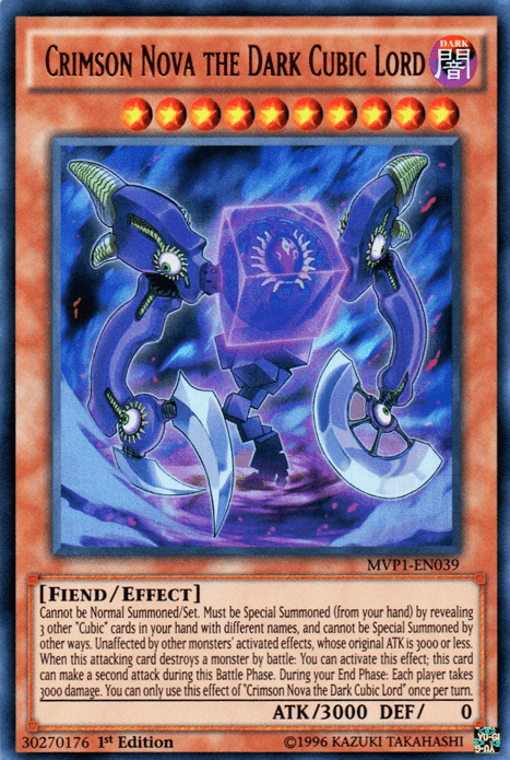 1st Edition, Dark, Effect Monster, Fiend, The Dark Side of Dimensions Movie Pack, Ultra Rare, Unlimited Crimson Nova the Dark Cubic Lord [MVP1-EN039] Ultra Rare - Trading Card World