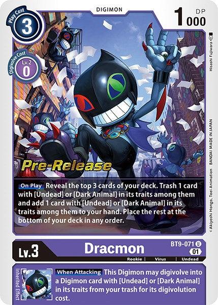 BT9-071, Digimon, Purple, Rookie, Uncommon, Undead, Virus, X Record Pre-Release Promos Dracmon [BT9-071] [X Record Pre-Release Promos] - Trading Card World