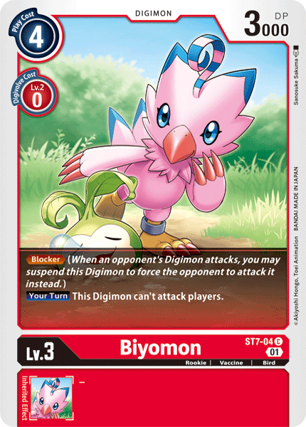 Bird, Common, Digimon, Red, Rookie, ST7-04, Starter Deck: Gallantmon, Vaccine Biyomon [ST7-04] [Starter Deck: Gallantmon] - Trading Card World