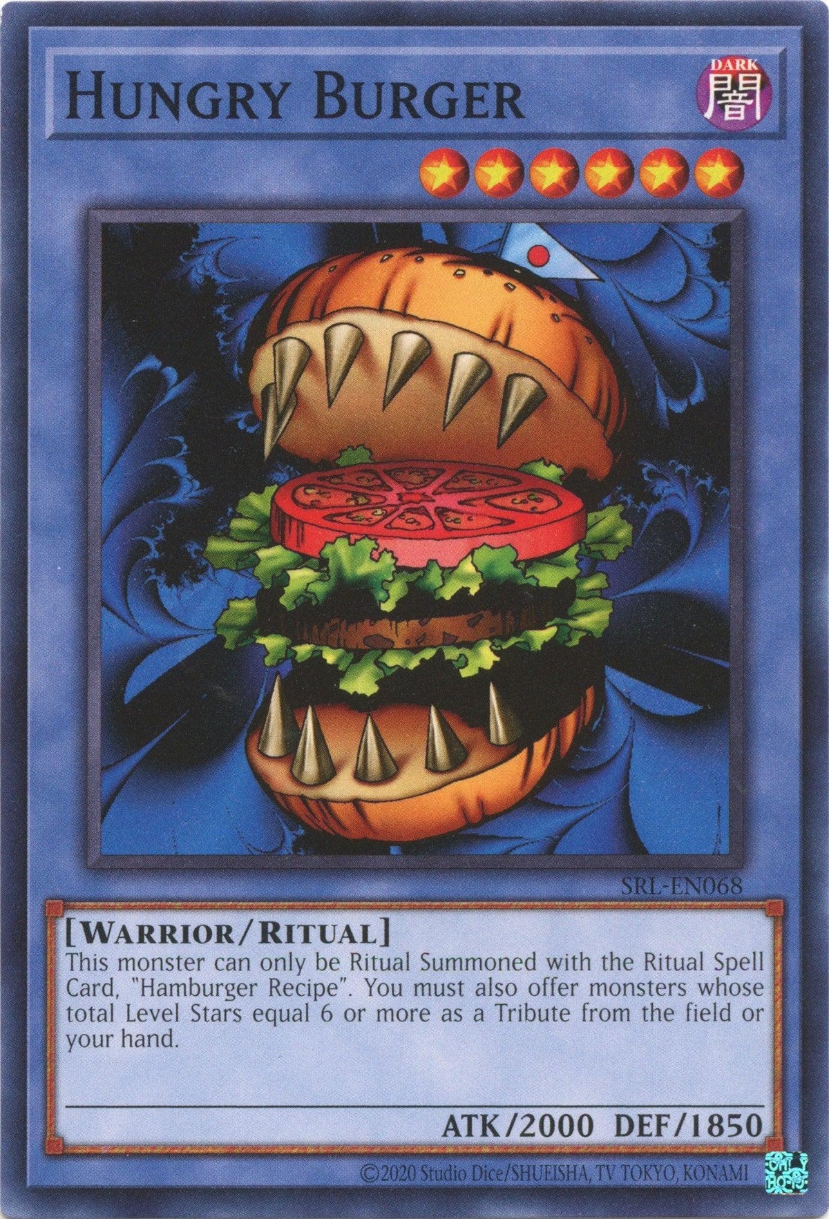 Common, Dark, Ritual Monster, Spell Ruler (25th Anniversary Edition), Unlimited, Warrior Hungry Burger (25th Anniversary) [SRL-EN068] Common - Trading Card World