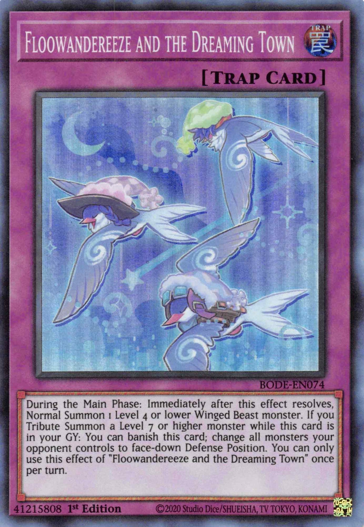 1st Edition, Burst of Destiny, Normal Trap, Super Rare, Trap Floowandereeze and the Dreaming Town [BODE-EN074] Super Rare - Trading Card World