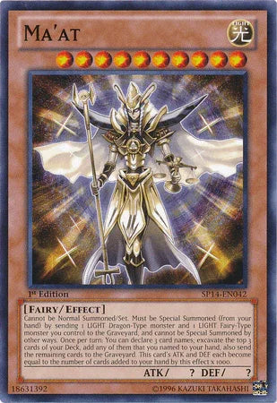 1st Edition, Common, Effect Monster, Fairy, Light, Star Pack 2014 Ma'at [SP14-EN042] Common - Trading Card World