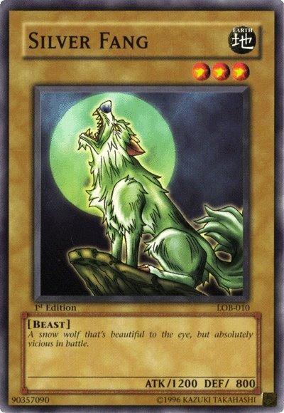 1st Edition, Beast, Common, Earth, Normal Monster, The Legend of Blue Eyes White Dragon, Unlimited Silver Fang [LOB-010] Common - Trading Card World
