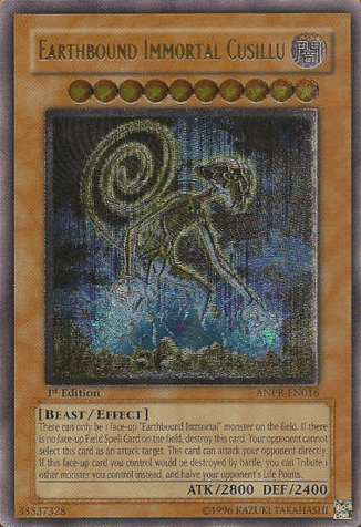 1st Edition, Ancient Prophecy, Beast, Dark, Effect Monster, Ultimate Rare, Unlimited Earthbound Immortal Cusillu (UTR) [ANPR-EN016] Ultimate Rare - Trading Card World