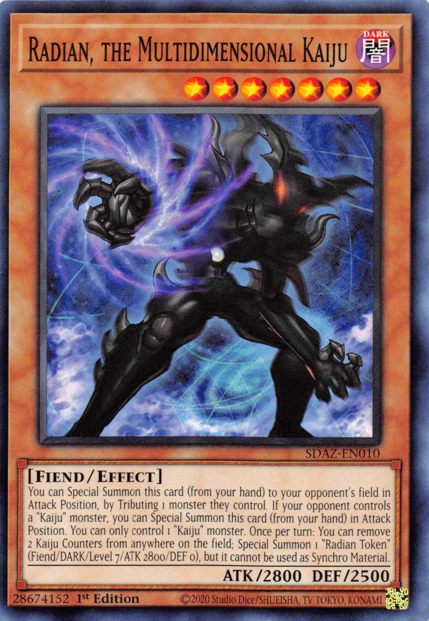 1st Edition, Common, Dark, Effect Monster, Fiend, Structure Deck: Albaz Strike Radian, the Multidimensional Kaiju [SDAZ-EN010] Common - Trading Card World