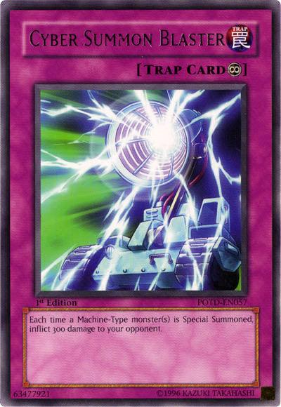 1st Edition, Continuous Trap, Power of the Duelist, Rare, Trap, Unlimited Cyber Summon Blaster [POTD-EN057] Rare - Trading Card World