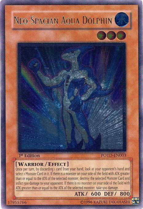1st Edition, Effect Monster, Power of the Duelist, Ultimate Rare, Unlimited, Warrior, Water Neo-Spacian Aqua Dolphin [POTD-EN003] Ultimate Rare - Trading Card World