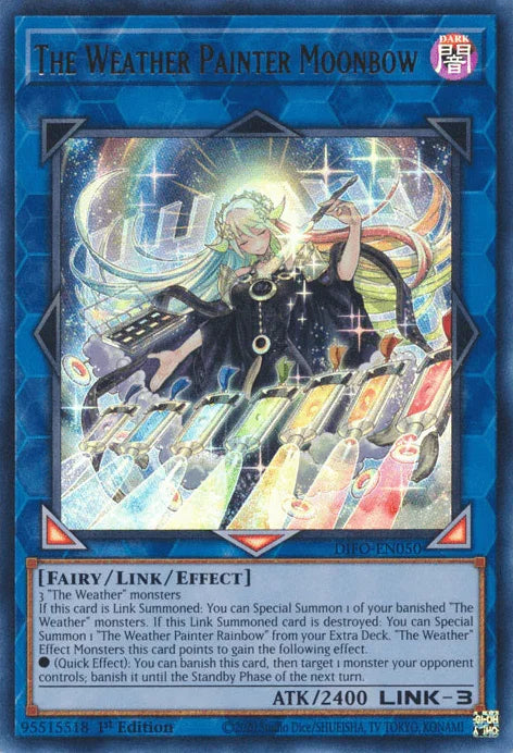 1st Edition, Dark, Dimension Force, Fairy, Link/Effect Monster, Ultra Rare The Weather Painter Moonbow [DIFO-EN050] Ultra Rare - Trading Card World