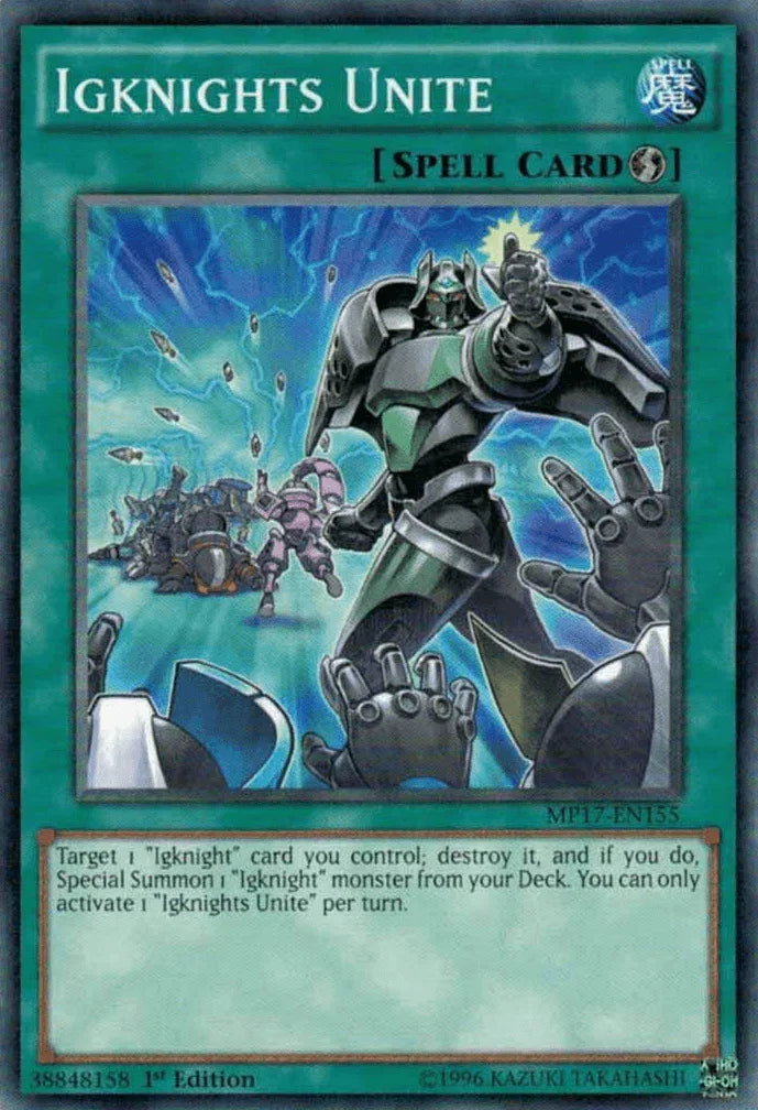 1st Edition, 2017 Mega-Tins Mega Pack, Common, Quick Play Spell, Spell Igknights Unite [MP17-EN155] Common - Trading Card World