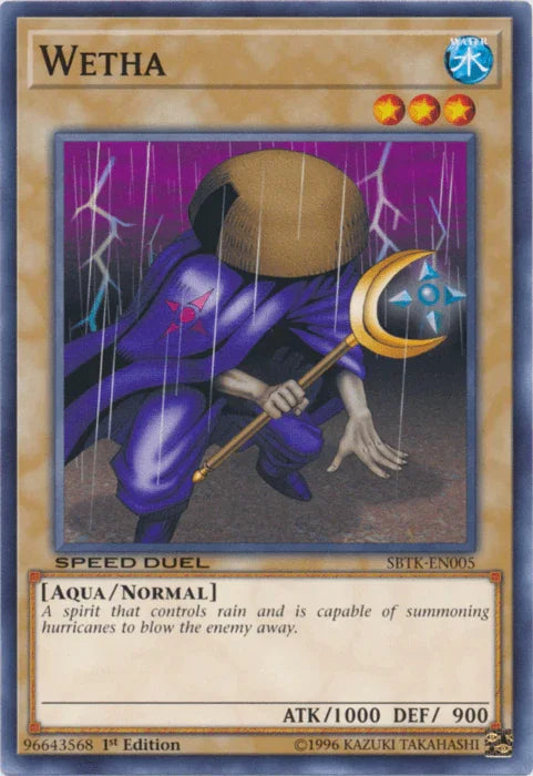 1st Edition, Aqua, Common, Normal Monster, Speed Duel: Trials of the Kingdom, Water Wetha [SBTK-EN005] Common - Trading Card World