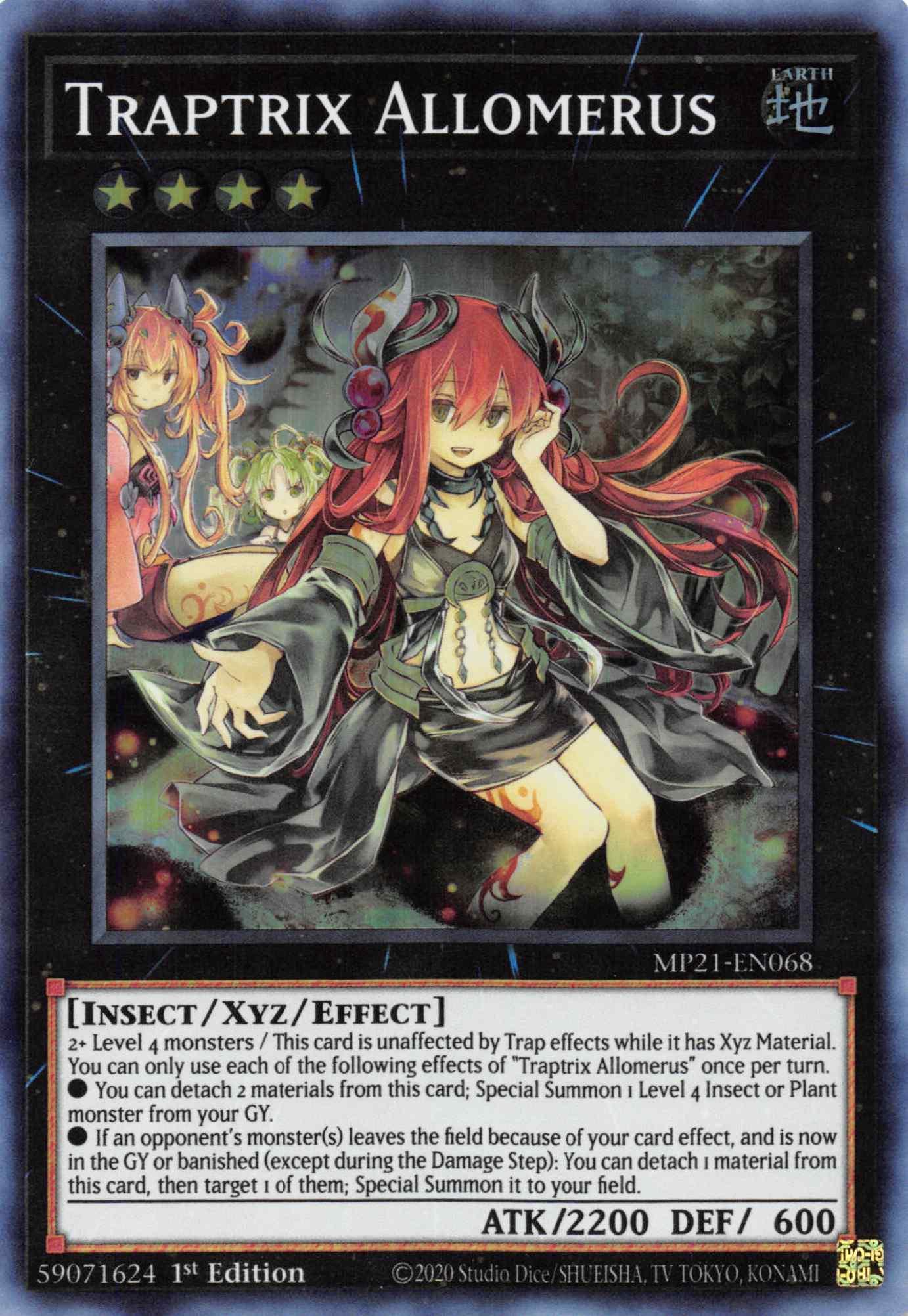 1st Edition, 2021 Tin of Ancient Battles, Earth, Insect, Super Rare, Xyz/Effect Monster Traptrix Allomerus [MP21-EN068] Super Rare - Trading Card World