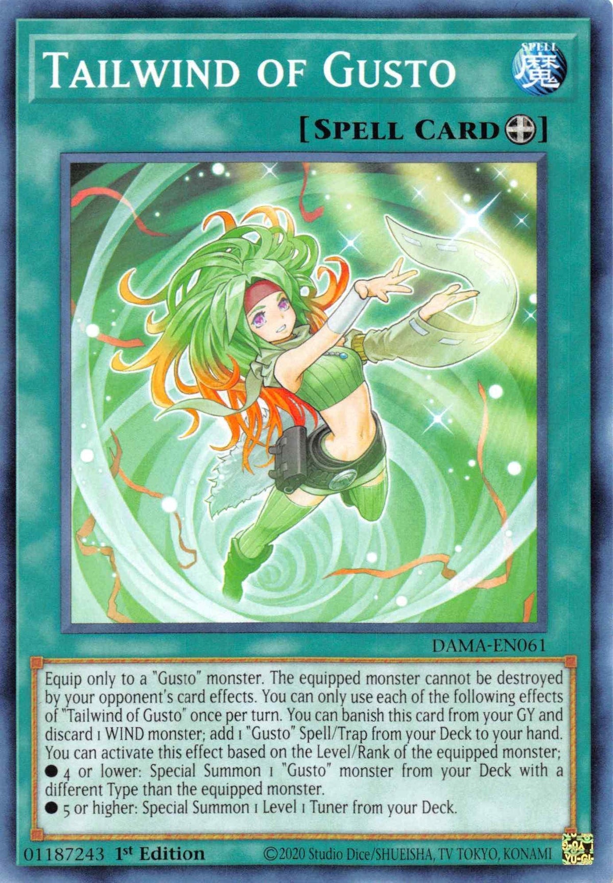 1st Edition, Common, Dawn of Majesty, Equip Spell, Spell Tailwind of Gusto [DAMA-EN061] Common - Trading Card World