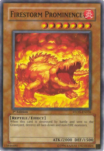 1st Edition, Common, Effect Monster, Fire, Reptile, Strike of Neos, Unlimited Firestorm Prominence [STON-EN026] Common - Trading Card World
