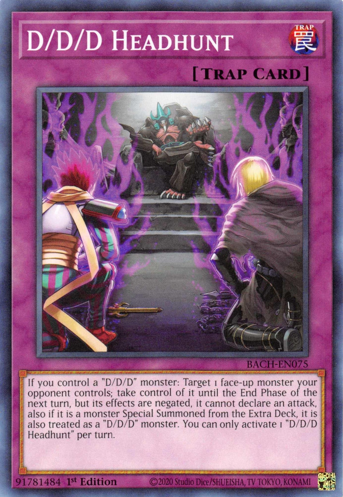 1st Edition, Battle of Chaos, Common, Normal Trap, Trap D/D/D Headhunt [BACH-EN075] Common - Trading Card World