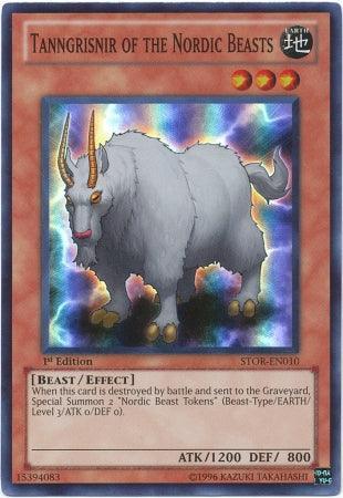 1st Edition, Beast, Earth, Effect Monster, Storm of Ragnarok, Super Rare, Unlimited Tanngrisnir of the Nordic Beasts [STOR-EN010] Super Rare - Trading Card World