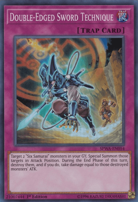 1st Edition, Normal Trap, Spirit Warriors, Super Rare, Trap Double-Edged Sword Technique [SPWA-EN054] Super Rare - Trading Card World