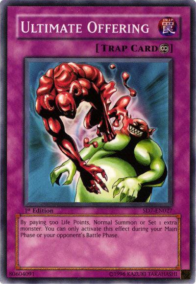 1st Edition, Common, Continuous Trap, Structure Deck: Invincible Fortress, Trap, Unlimited Ultimate Offering [SD7-EN027] Common - Trading Card World