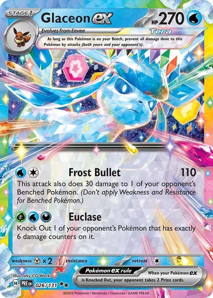 Scarlet & Violet: Prismatic Evolutions Glaceon ex (026/131) [Scarlet & Violet: Prismatic Evolutions] - Trading Card World