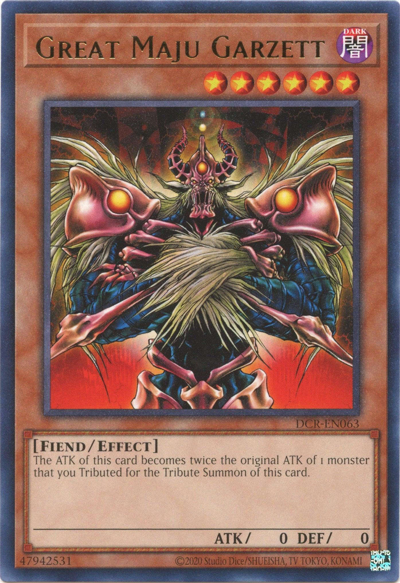 Dark, Dark Crisis (25th Anniversary Edition), Effect Monster, Fiend, Rare, Unlimited Great Maju Garzett (25th Anniversary) [DCR-EN063] Rare - Trading Card World