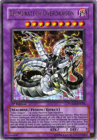 1st Edition, Dark, Fusion/Effect Monster, Machine, Power of the Duelist, Ultra Rare, Unlimited Chimeratech Overdragon [POTD-EN034] Ultra Rare - Trading Card World