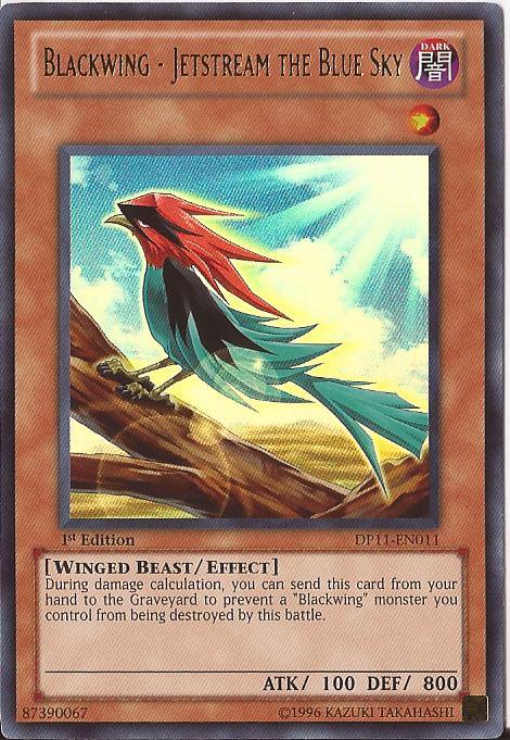 1st Edition, Dark, Duelist Pack 11: Crow, Effect Monster, Ultra Rare, Winged Beast Blackwing - Jetstream the Blue Sky [DP11-EN011] Ultra Rare - Trading Card World