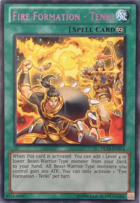 Continuous Spell, Duelist League Promo, Rare, Spell, Unlimited Fire Formation - Tenki (Purple) [DL18-EN014] Rare - Trading Card World