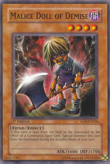 1st Edition, Common, Dark, Effect Monster, Fiend, Soul of the Duelist, Unlimited Malice Doll of Demise [SOD-EN018] Common - Trading Card World