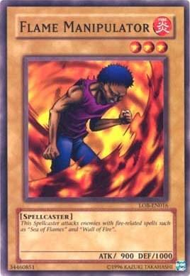 Common, Fire, Normal Monster, Spellcaster, The Legend of Blue Eyes White Dragon, Unlimited Flame Manipulator [LOB-EN016] Common - Trading Card World