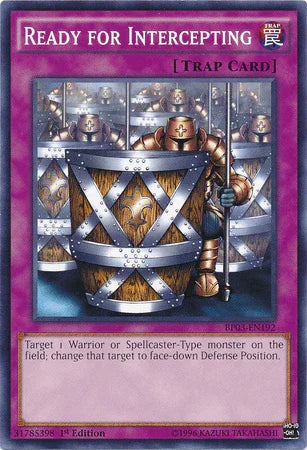 1st Edition, Battle Pack 3: Monster League, Common, Normal Trap, Trap Ready for Intercepting [BP03-EN192] Common - Trading Card World