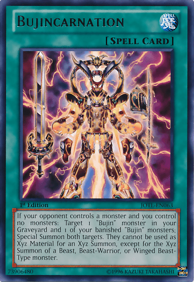 1st Edition, Judgment of the Light, Normal Spell, Rare, Spell, Unlimited Bujincarnation [JOTL-EN063] Rare - Trading Card World