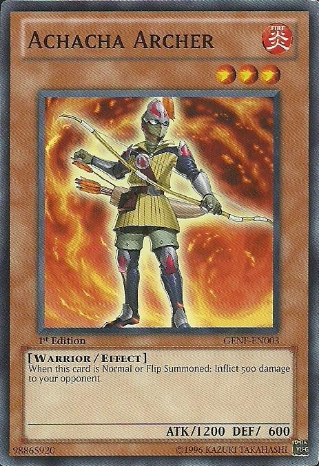 1st Edition, Common, Effect Monster, Fire, Generation Force, Unlimited, Warrior Achacha Archer [GENF-EN003] Common - Trading Card World