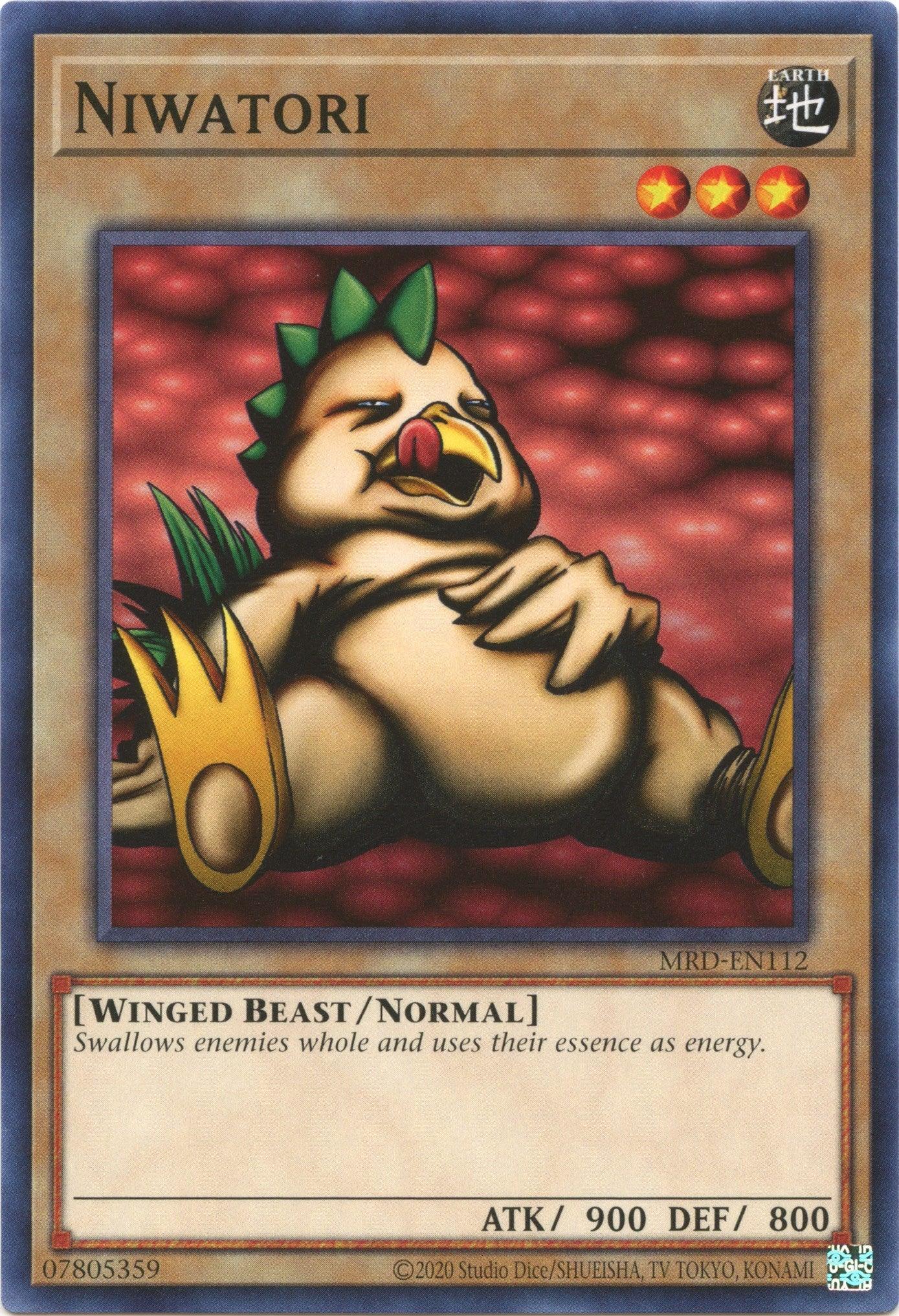 Common, Earth, Metal Raiders (25th Anniversary Edition), Normal Monster, Unlimited, Winged Beast Niwatori (25th Anniversary) [MRD-EN112] Common - Trading Card World