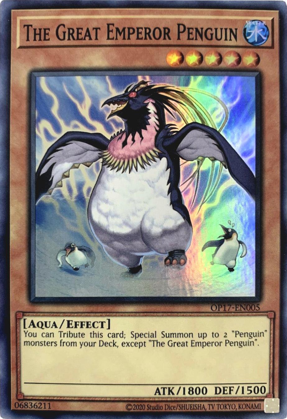 Aqua, Effect Monster, OTS Tournament Pack 17, Super Rare, Unlimited, Water The Great Emperor Penguin [OP17-EN005] Super Rare - Trading Card World