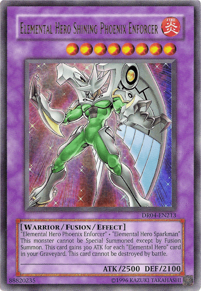 Dark Revelation Volume 4, Fire, Fusion/Effect Monster, Ultra Rare, Unlimited, Warrior Elemental HERO Shining Phoenix Enforcer [DR04-EN213] Ultra Rare - Trading Card World