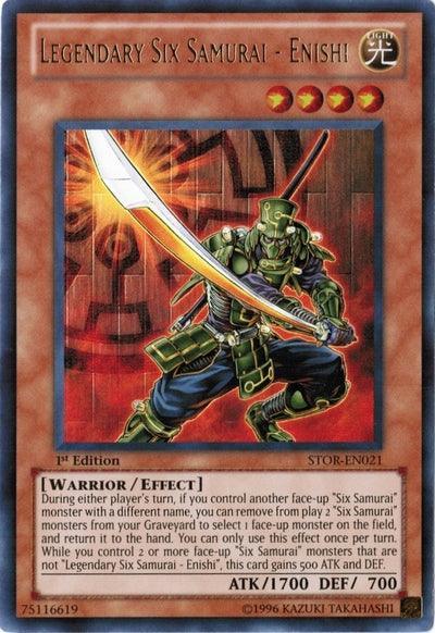 1st Edition, Effect Monster, Light, Storm of Ragnarok, Ultra Rare, Unlimited, Warrior Legendary Six Samurai - Enishi [STOR-EN021] Ultra Rare - Trading Card World
