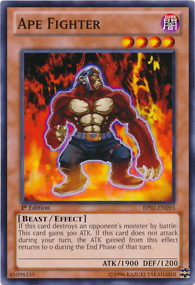 1st Edition, Battle Pack 2: War of the Giants, Beast, Dark, Effect Monster, Mosaic Rare, Unlimited Ape Fighter [BP02-EN093] Mosaic Rare - Trading Card World