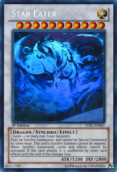 1st Edition, Dragon, Ghost Rare, Judgment of the Light, Light, Synchro/Effect Monster, Unlimited Star Eater (Ghost) [JOTL-EN047] Ghost Rare - Trading Card World