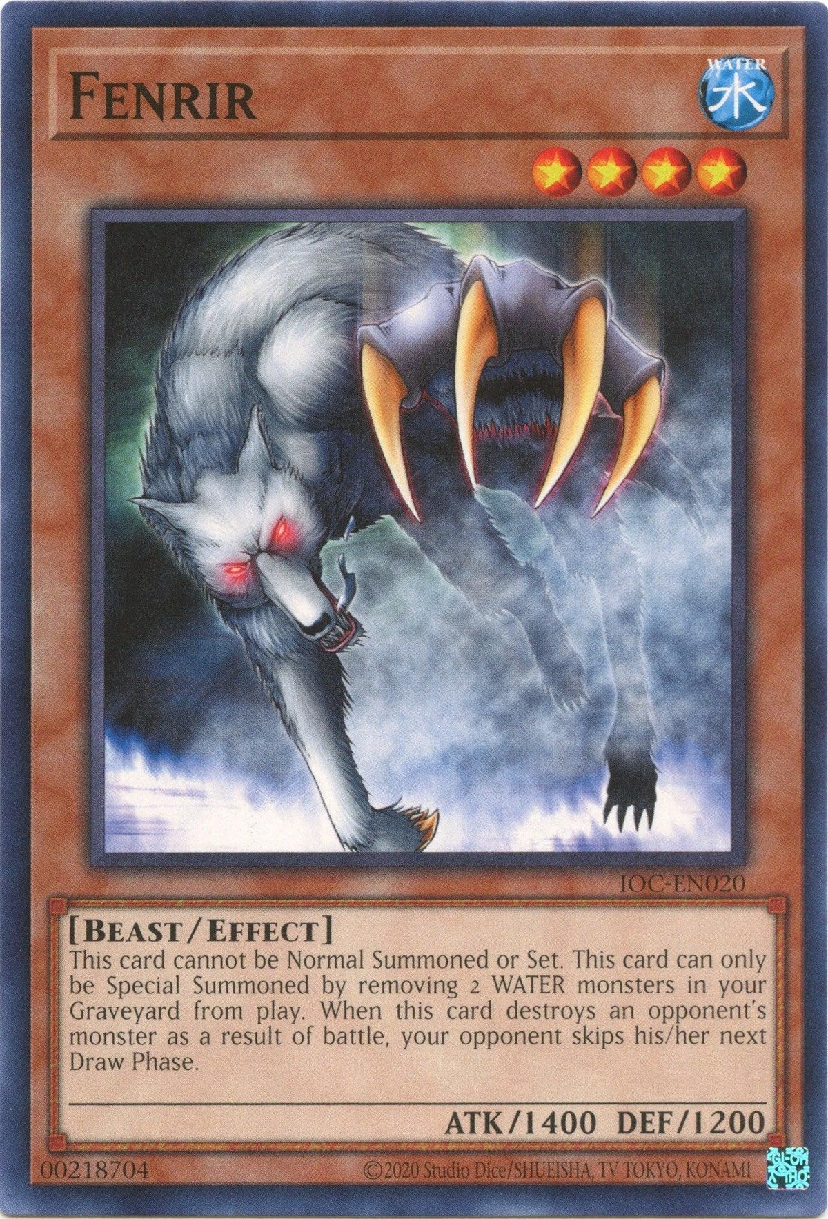 Beast, Common, Effect Monster, Invasion of Chaos (25th Anniversary Edition), Unlimited, Water Fenrir (25th Anniversary) [IOC-EN020] Common - Trading Card World