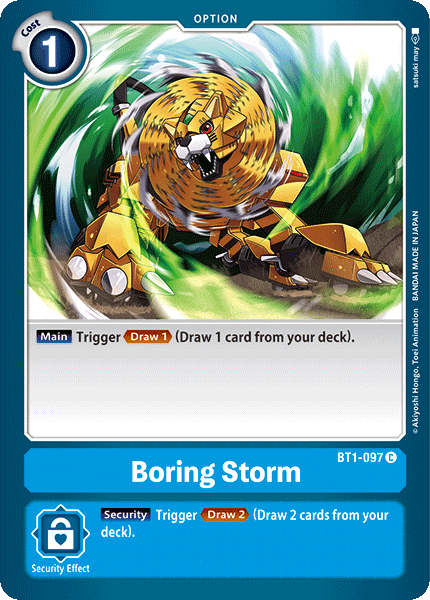 Blue, BT1-097, Common, Option, Release Special Booster Ver.1.0 Boring Storm [BT1-097] [Release Special Booster Ver.1.0] - Trading Card World