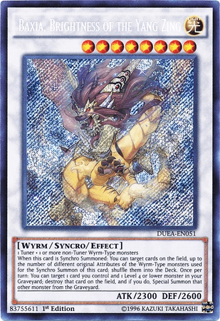 1st Edition, Duelist Alliance, Light, Secret Rare, Synchro/Effect Monster, Unlimited, Wyrm Baxia, Brightness of the Yang Zing [DUEA-EN051] Secret Rare - Trading Card World