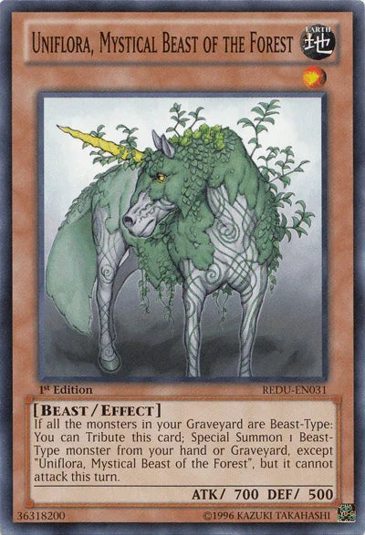 1st Edition, Beast, Common, Earth, Effect Monster, Return of the Duelist, Unlimited Uniflora, Mystical Beast of the Forest [REDU-EN031] Common - Trading Card World