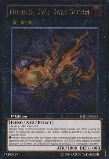 1st Edition, Dark, Fiend, Shadow Specters, Ultimate Rare, Unlimited, Xyz/Effect Monster Number C96: Dark Storm (UTR) [SHSP-EN046] Ultimate Rare - Trading Card World