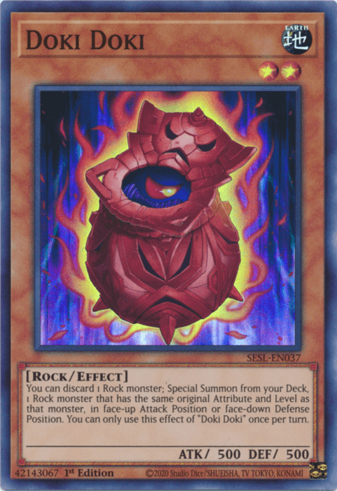 1st Edition, Earth, Effect Monster, Rock, Secret Slayers, Super Rare Doki Doki [SESL-EN037] Super Rare - Trading Card World